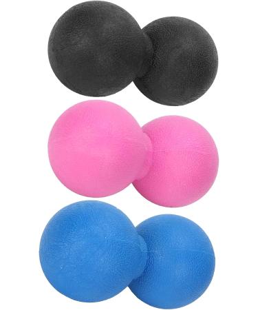 Verdant Touch TPR Massage Ball Set | Yoga Muscle Relaxation & Portable Fitness Black Rose Red Blue - Buy Online on GoSupps.com