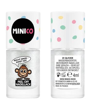 Minico Premium Kinder Nail Polish - Glitter Peel-Off Vegan Dermatologically Tested Eco-Friendly & Child-Safe - Buy Online on GoSupps.com