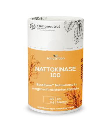 Sanutrition Nattokinase 120 gastrointestinal capsules of 100 mg per capsule (20 000 FU/g) |Direct shipping from cooling bearing |Natto from GMO-free soy