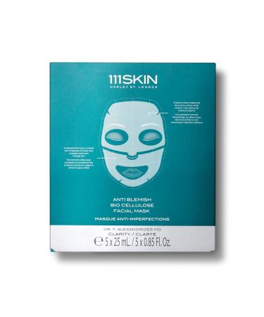 111SKIN Anti Blemish Bio Cellulose Facial Mask - Soothes Purifies & Fights Breakouts - Set of 5 Masks (0.85 oz each) - International Shipping Available - Buy Online on GoSupps.com