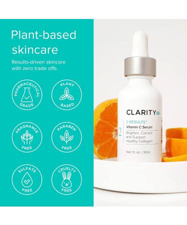 ClarityRx C-Results Vitamin C Brightening Serum | Natural Anti-Aging Treatment for Dark Spots & Acne Scars - 1 Fl Oz - Buy Online on GoSupps.com