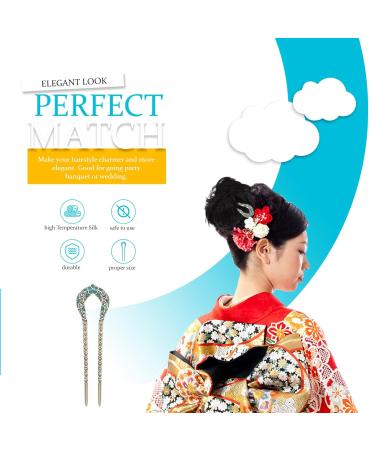 Lurrose Vintage U-Shaped Crystal Hair Forks | Chignon Hair Pin & Stick for Girls - Blue Hairstyle Accessories - Buy Online on GoSupps.com