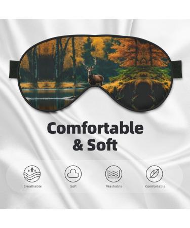 Deer Bear Moose Print Unisex Eye Mask | Soft Light-Blocking Sleeping Mask for Comfortable Sleep - Buy Online on GoSupps.com