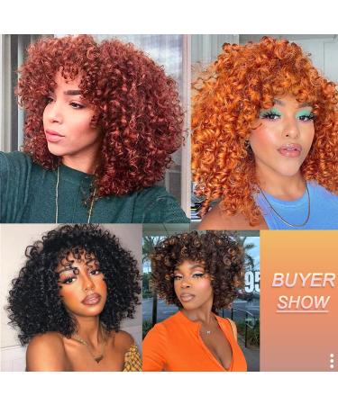 Colourfulpanda Afro Curly Wig - Red Kinky Curly Synthetic Wig for Women | Short Ponytail Wigs for Black Women - Buy Online on GoSupps.com