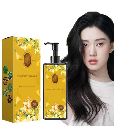 Coloration capillaire nourrissante base de plantes teinture florale longue dur e adoucit et apporte de la brillance formule base de plantes pour hommes et femmes - Effet instantan (Noir)