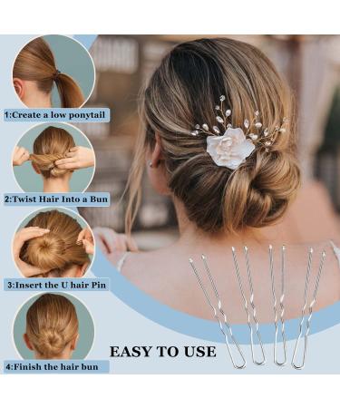 200pcs Silver Bobby Pins Kit - AITRAI U-shaped Hair Pins for Women & Girls - Perfect for White & Grey Hair - 2.4 & 2.2 Inch with Storage Box - Buy Online on GoSupps.com