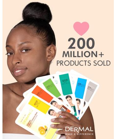 Dermal 16 Combo Pack Collagen Essence Facial Mask Sheet - 16 Count Set for Glowing Skin - Korean Masks for Women and Men - Buy Online on GoSupps.com