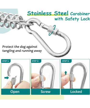 Durable 6m Dog Leash & Line Cable for Large Dogs | Heavy-Duty Dog Runners with Aviation Aluminum Clips | Ideal Courtyard Leash for 158.8 kg Dogs - Ice Blue - Buy Online on GoSupps.com