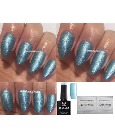 Bluesky Nail Gel Polish Aqua Light Green Blue Shimmer Glacial Mist 80612 UV LED Soak Off 10ml - Buy Online on GoSupps.com