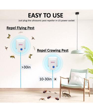 Ultrasonic Pest Repeller 6 Pack - Indoor Pest Control for Mice, Cockroach, Ant, Spider, Mosquito - Plug-in Ultrasonic Repellent for Bug and Insect - Buy Online on GoSupps.com
