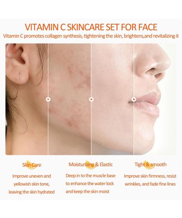 Vitamin C Skincare Set | 5-In-1 Gift Set for Teens & Adults | Cleanser Toner Serum Cream & Eye Cream | Moisturizing Skincare for All - Buy Online on GoSupps.com