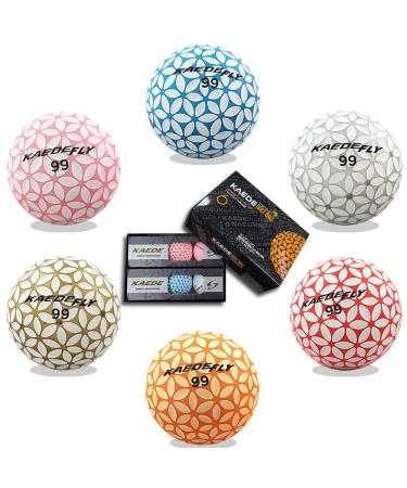 Kaede Fly Distance Golf Balls (Half Dozen) 2 Tone Colored 6 Balls