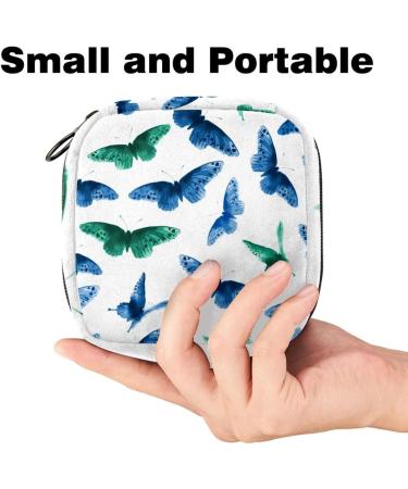 Shop Muooum Menstrual Artery Bag - Zipper Bandage Bag for Tampons | Stylish Butterflies Design in Green & Blue - Perfect for Women & Girls - Buy Online on GoSupps.com
