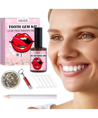 DIY tartar set with glue crystal glue jewelry starter set Dental Strass Kit with glue dental Strass kit with glue UV light and gemstones selector tooth crystal set (1 set)