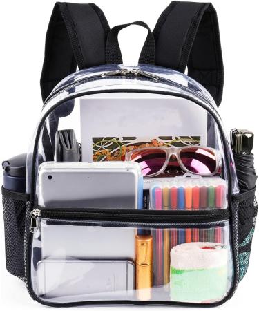 Fomaris Mini Clear Stadium Approved Backpack 12x12x6 (Black) - Small Transparent Plastic Backpack for Sports Events & Concerts - Buy Online on GoSupps.com