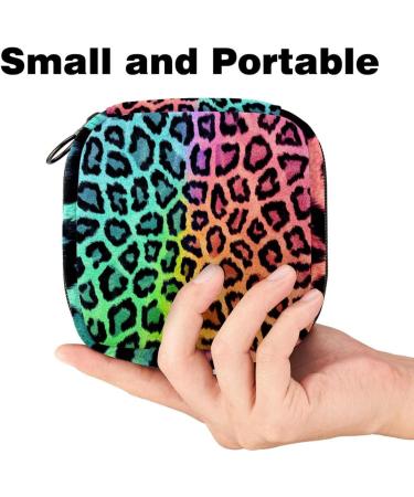 Colorful Leopard Print Menstrual Bag Zipper - Stylish Napkin & Tampon Pouch for Women & Girls | International Shipping - Buy Online on GoSupps.com