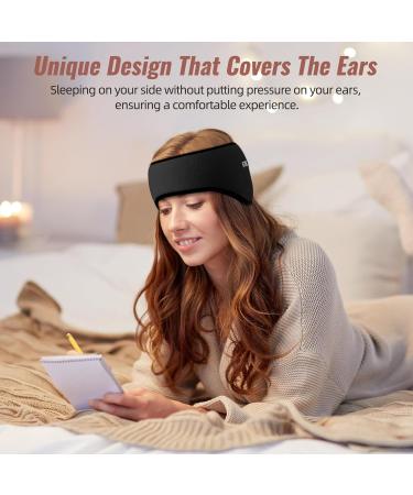 Comfortable 2-in-1 Sleep Mask & Earmuffs | Adjustable Eye Mask for Side Sleepers | Soft Eye Cover for Men & Women - Black - Buy Online on GoSupps.com