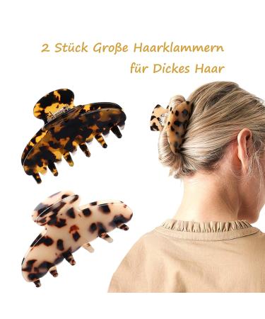 Vegcoo 6-Piece Acetate Hair Clip Set for Women | Vintage Large & Small Hair Clips for All Hair Types - Perfect for Thin & Thick Hair - Buy Online on GoSupps.com