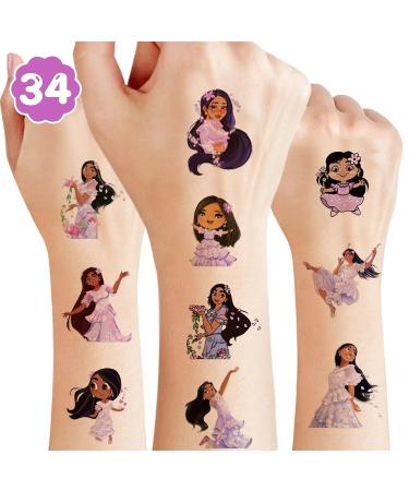 Encanto Isabella Birthday Party Supplies - 34Pcs Temporary Tattoos, Skin Safe Fake Tattoo Stickers for Gifts - Add Magic to Your Look! - Buy Online on GoSupps.com