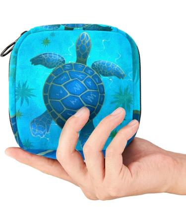 Buy Blue Sea Turtle Sanitary Napkin Storage Bag | Portable Period Bag for Women & Teens | Menstrual Cup Pocket & Breastfeeding Holder - Buy Online on GoSupps.com