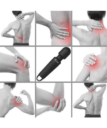 Bussba Cordless Handheld Wand Massager - Powerful & Quiet Rechargeable Waterproof Massager for Muscle Aches - Mini Size for Foot, Scalp, Back, Waist, Neck - Black - Buy Online on GoSupps.com