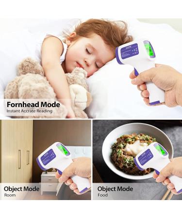 Non-Contact Digital Forehead Thermometer | Instant Accurate Infrared Temperature Reading | 3 Color LCD Backlight | Medical-Grade FDA Approved | Suitable for Adults and Kids | White - Buy Online on GoSupps.com
