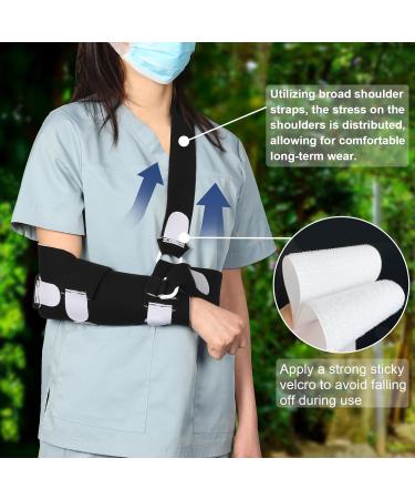 Adjustable Arm Sling for Shoulder Injury with Waist Belt - Left or Right Arm (Large) | International Shipping Available - Buy Online on GoSupps.com