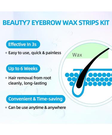 Beauty7 Eyebrow Wax Strips for Men - Sensitive Skin Hair Removal with Pearl Powder & Essential Oil - 20 Pieces - Buy Online on GoSupps.com