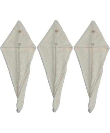 BWHM Microfiber Hair Towel - Quick Dry Super Absorbent Soft Turban (3 Pieces 25x65 cm) - Ideal for All Hair Types - Khaki - Buy Online on GoSupps.com