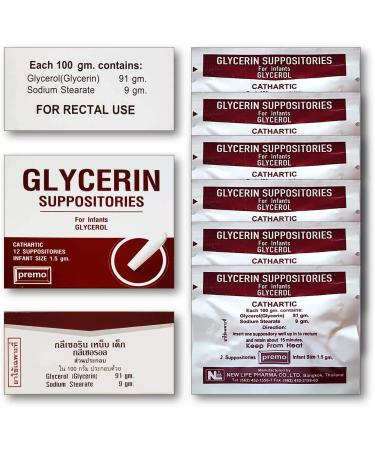 Premo Infant Glycerin Suppositories 1.5gm x 12 Pack - Gentle Laxative for Newborns - Buy Online on GoSupps.com