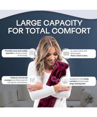 Tanness 2L Hot Water Bottle - Long Heat Bottle for Neck Waist & Shoulders | Anti-Outlet Design | Perfect Gift for Women (Purple Violet) - International Shipping Available - Buy Online on GoSupps.com
