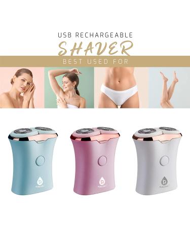 Pursonic USB Rechargeable Ladies Shaver - Pain-Free Hair Removal for Legs, Bikini, Arms, and Ankles! (Aqua) - Buy Online on GoSupps.com
