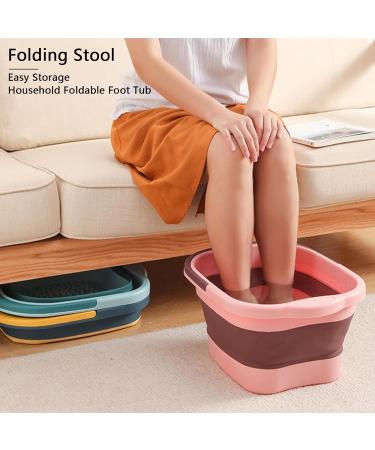 Dyeulget Foot Soaking Bath Basin - Soak Basin with Massaging Rollers and Handle - Stress Relief Foot Spa for Home Outdoor Travel Pink + Purple - Buy Online on GoSupps.com