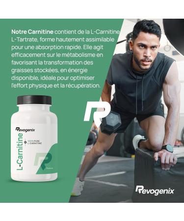 L-Carnitine Tartrate | Energie S che et R cup ration | Br leur de Graisse | Pre-Workout sans Caf ine Cr atine | Performances et D veloppement Musculaire | Doping Free | 90 G lules Vegan | Revogenix - Buy Online on GoSupps.com