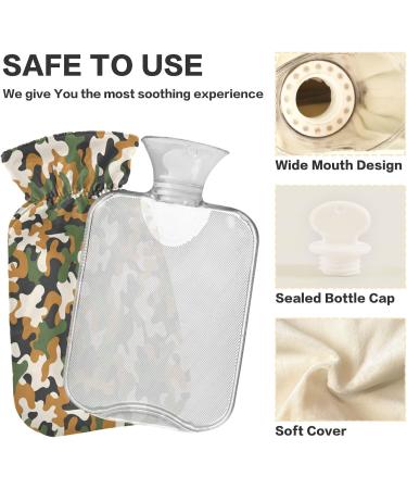 Military Camouflage Hot Water Bottle - 2L Pain Relief & Bed Warmer | Ideal for Sports Injuries - Buy Online on GoSupps.com