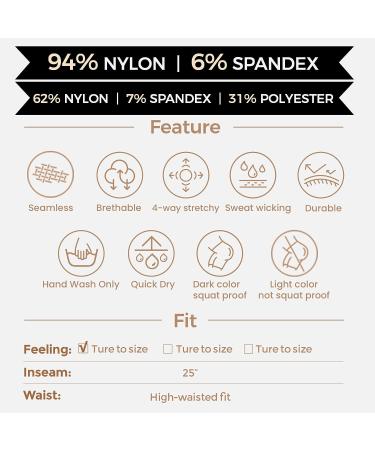 Aoxjox Seamless Scrunch Legging - Black, Size Large | Tummy Control Workout Yoga Pants - Buy Online on GoSupps.com