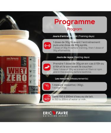 Whey Concentrated Protein Zero Eric Favre + 75% Whey Protein Concentrated No Aspartame/Collagen/GMO/Gluten French Laboratory (Vanilla 2 kg) - Buy Online on GoSupps.com