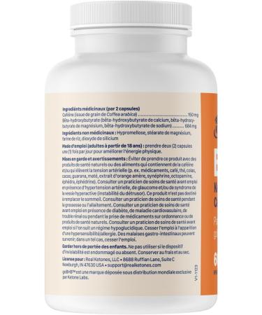 Real Ketones BHB Exogenous Ketones with Caffeine and Patented Keto goBHB | 60ct - Buy Online on GoSupps.com