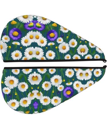 Wild Flowers & Daisies Coral Velvet Hair Cap - Dry Curly Long & Thick Hair Anti Frizz | Best Drying Solution - Buy Online on GoSupps.com