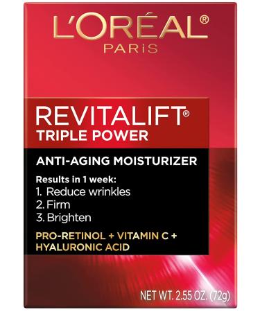 L'Oreal Paris Revitalift Triple Power Anti-Aging Face Moisturizer | Pro Retinol, Hyaluronic Acid, Vitamin C | Reduce Wrinkles, Firm & Brighten Skin | 2.55 oz - Buy Online on GoSupps.com