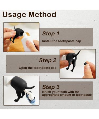 GROVL Pooping Dog Butt Toothpaste Topper 2 PCS Cartoon Dog Butt Toothpaste Dispenser for Kids and Adults Pooping Funny Toothpaste Cap for Home Travel Daily Life Use Prank Gift(Black+Brown) - Buy Online on GoSupps.com