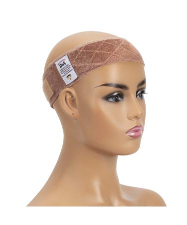 GEX Wig Grip Band Adjustable Velvet Non-Slip Breathable Head Band to Keep Wig Secured and Prevent Headaches (Tan)