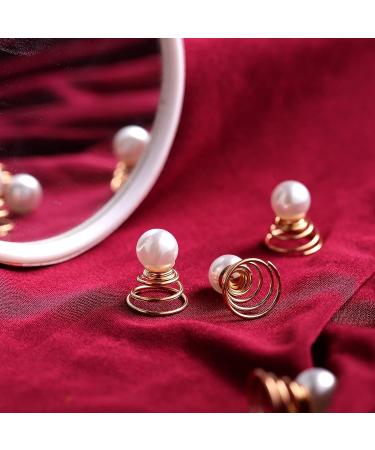 Lurrose 12pcs Golden Pearl Spiral Hair Pins for Wedding Prom Party - Bridal Hair Clips - Buy Online on GoSupps.com