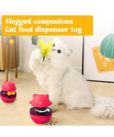 Interactive 3-in-1 Cat Toys | Red Cat Food Dispenser & Spring Toy for Slow Feeding & Training - Buy Online on GoSupps.com