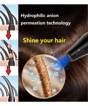 Wazor 1875W Fast Drying and Professional Salon Hair Dryer with Diffuser & Comb & 2 Concentrator Nozzles (Black) - Buy Online on GoSupps.com