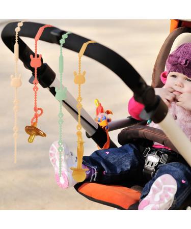 4pcs Adjustable Silicone Baby Dummy Clips - Non-Slip Pacifier & Teething Toy Chains - Buy Online on GoSupps.com