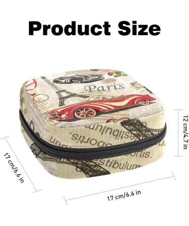 Vintage Paris Travel Taping Storage Bags for Women | Portable Menstrual Cup & Bandage Pads Pockets - Ideal for First Periods - Buy Online on GoSupps.com