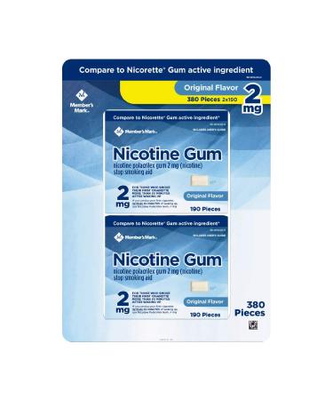 Member's Mark 2 mg Nicotine Polacrilex Gum Uncoated Original Flavor (380 ct.)