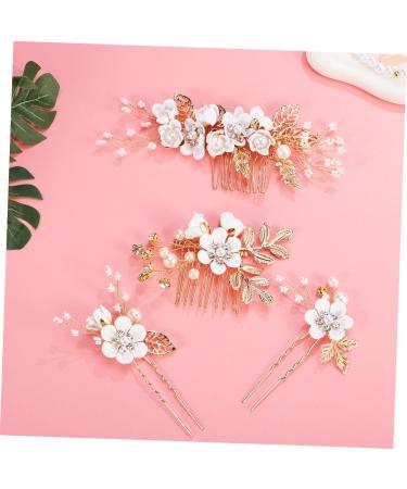 HAPINARY 1 Set Comb Set Bride Headdress U Shaped Hair Pins Rhinestone Hair Pins Hair Comb Clip Wedding Hair Comb Flower Hair Side Combs Bridal Hair Side Comb Handmade Hairpin White Alloy - Buy Online on GoSupps.com