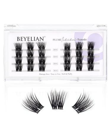 Beyelian C Curl Cluster Eyelashes - 48 PCs 0.07mm 16mm Individual DIY Extensions | Super Thin Black Band - Buy Online on GoSupps.com